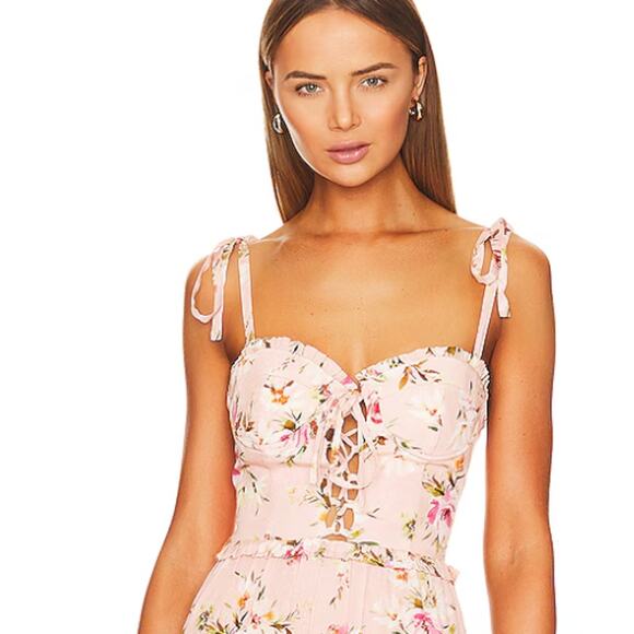 Yumi Kim Sandrine Midi Dress in Floral Dawn Blush NWT Size Large - Picture 2 of 5